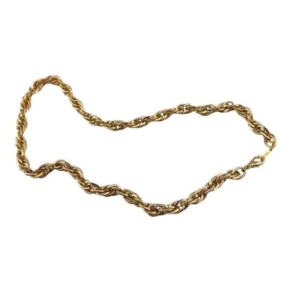 Gold Plated Rope Chain Necklace 12mm - Picture 4 of 6